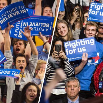 Bernie Sanders and Hillary Clinton Supporters