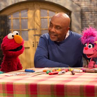 Photo: Elmo, Rosita; Abby & Gordon in Outreach: Little kids, Big Challenges: RESILIENCY/DIVORCE; Sesame Street Production; Director: Kevin Clash; television production photographed: Thursday, May 17, 2012; 8:45 AM at Kaufman-Astoria Studios; Astoria, New York; Photograph: © 2012 Richard Termine.PHOTO CREDIT - Richard Termine
