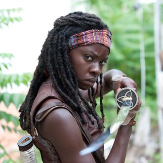 Michonne (Danai Gurira) - The Walking Dead - Season 3, Episode 1 - Photo Credit: Gene Page/AMC