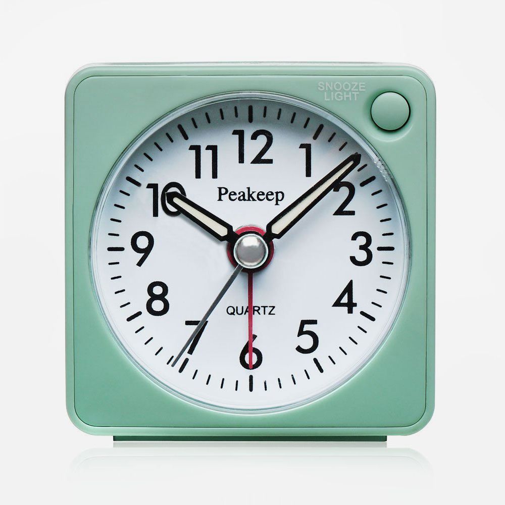 Portable Square Alarm Clock Battery Bedroom Silent Home Alarm Clock Analogue US 