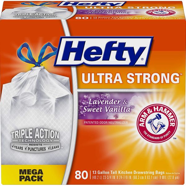 Hefty Recycling Trash Bags, Clear, 13 Gallon, 80 Count 