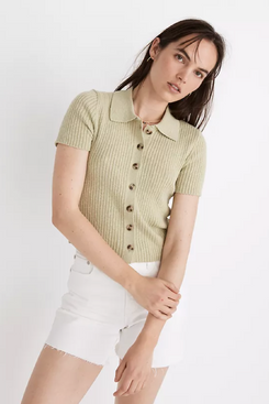 Madewell Barbrook Button-Front Sweater Polo