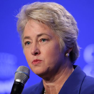 Mayor Annise Parker of Houston speaks at a press conference on 