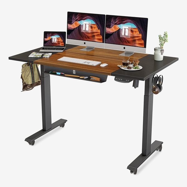FEZIBO Height Adjustable Electric Standing Desk with Storage