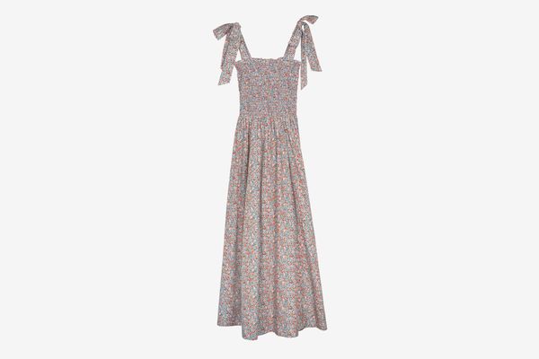 Dôen Jasmine Shirred Floral-Print Maxi Dress