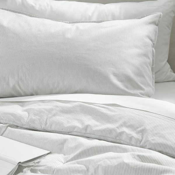 Ikea Bergpalm Comforter Set, Gray/Stripe - Full/Queen