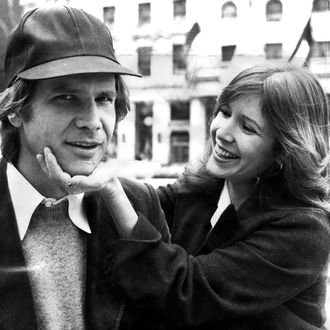 Harrison Ford and Carrie Fisher on Fifth Ave outside The Pla