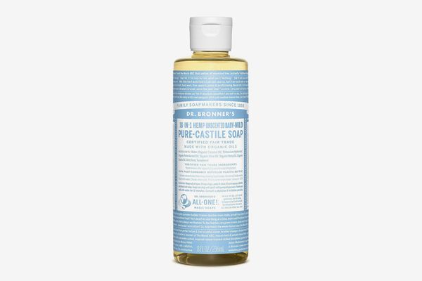 Dr. Bronner’s 18-in-1 Hemp Unscented Baby-Mild Pure-Castile Soap, 8 Ounces