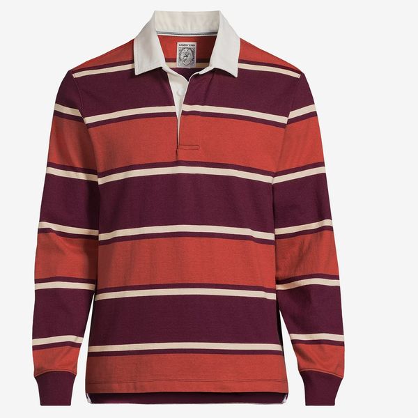 Lands' End Men's Long Sleeve Stripe Rugby Shirt