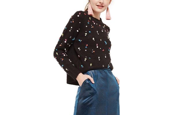 Topshop Jewelled Sweater