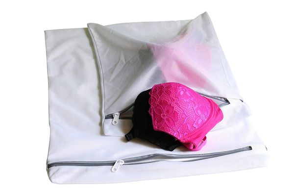 2X Mesh Laundry Bags Zipper Wash Bag Reusable Washing Bag For Bra Lingerie Socks 
