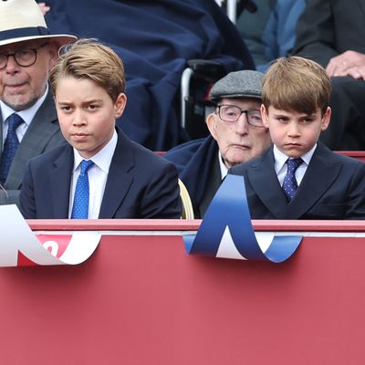 The Royal Family Watch Military Procession To Mark The 80th Anniversary Of VE Day