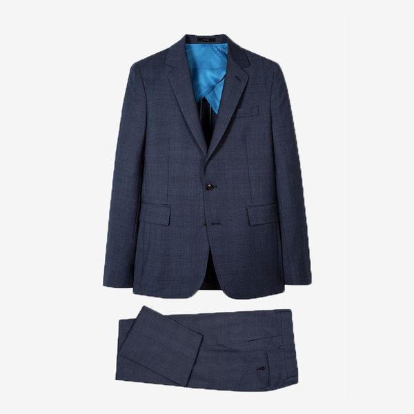 Paul Smith Men's Navy Wool Check Buggy-Lined Suit