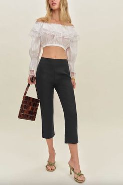 Reformation Petra Linen Low Rise Pedal Pusher Pant
