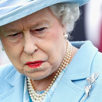 EGHAM, UNITED KINGDOM - JUNE 17: Queen Elizabeth II attends The Cartier Queen's Cup Final at Guards Polo Club on June 17, 2012 in Egham, England. (Photo by Stuart Wilson/Getty Images)