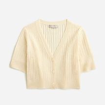 Maryam Nassir Zadeh x J.Crew Sheer Cropped Cardigan Sweater