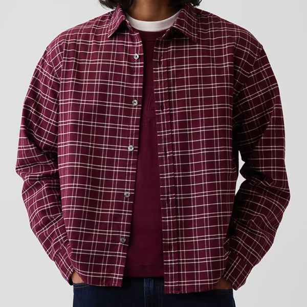 Gap Relaxed Crop Straight-Hem Oxford Shirt