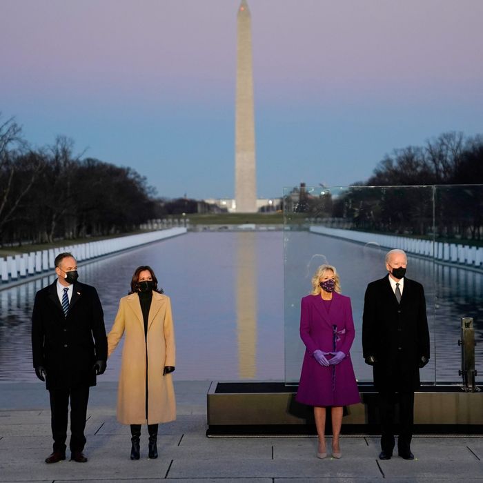 Kamala Harris Wore a Pyer Moss Coat to the COVID Memorial