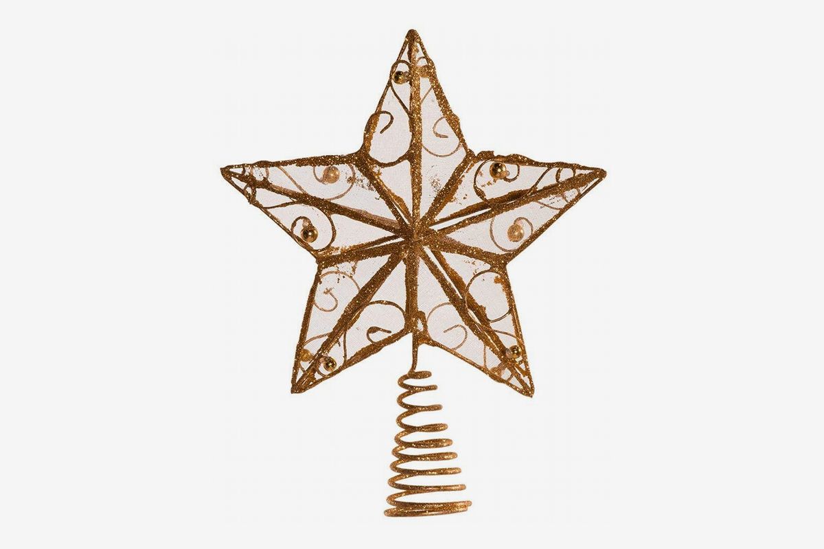 Christmas Tree Star Topper 10 Inch Xmas Tree Topper Star Christmas Decoration Glittered Tree-top Star for Christmas Tree Ornament Indoor Party Home Decoration