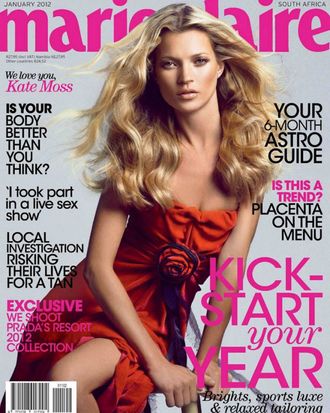 Kate Moss for South African <em>Marie Claire</em>.