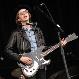 Musician Beck performs onstage during Day 1 of 2012 Outside Lands Music Festival held at Golden Gate Park on August 10, 2012 in San Francisco, California. 