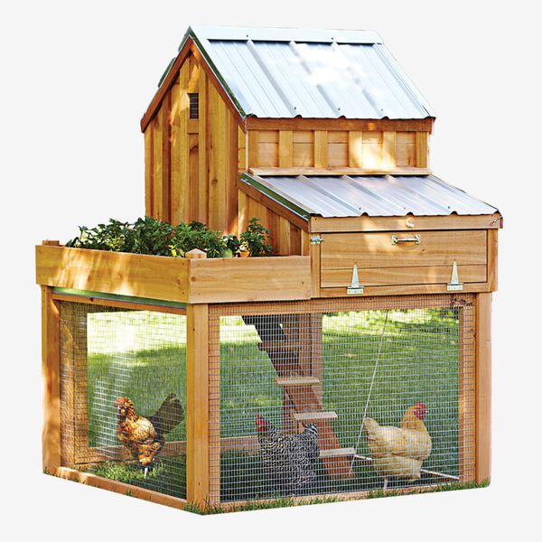 Williams Sonoma Cedar Chicken Coop & Run with Planter