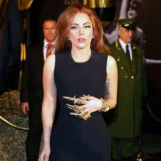 Lady Gaga attends the launch of her new fragrance Fame by Lady Gaga at Harrods on October 7, 2012 in London, England. 