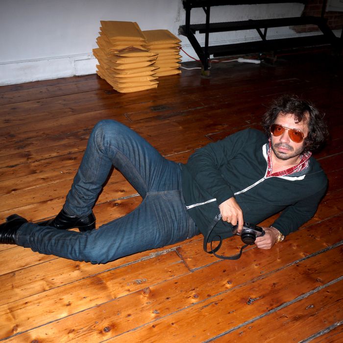 Olivier Zahm, taking a load off during Fashion Week.
