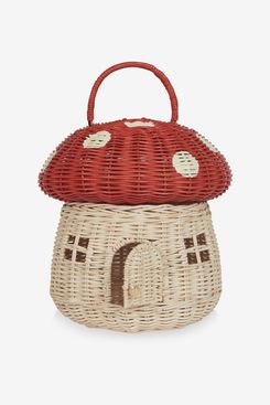 Rattan Mushroom Basket Toy for Kids