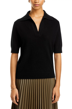 C by Bloomingdale’s Short-Sleeve Polo Sweater