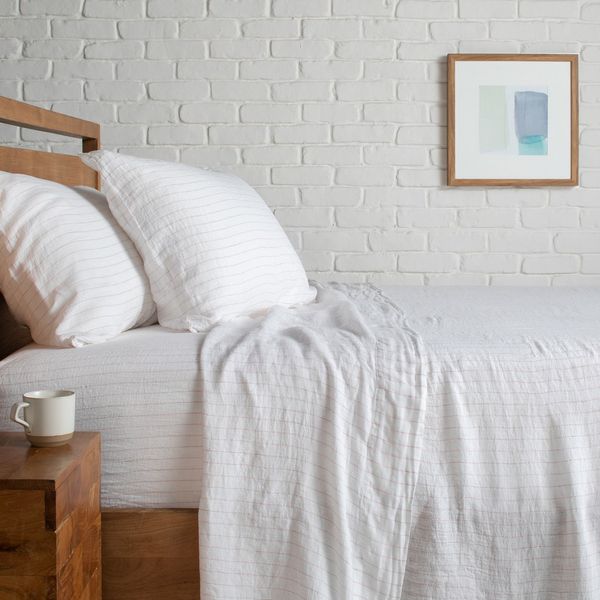 Parachute Pinstripe Linen Fitted Sheet