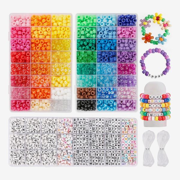 Quefe 3960pcs Pony Beads for Friendship Bracelet Making Kit