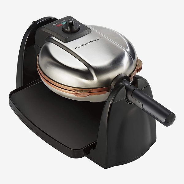 Hamilton Beach Flip Belgian Waffle Maker with Non-Stick Copper Ceramic Removable Plates