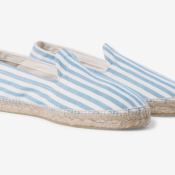 Drake’s Striped Cotton Oxford Espadrilles