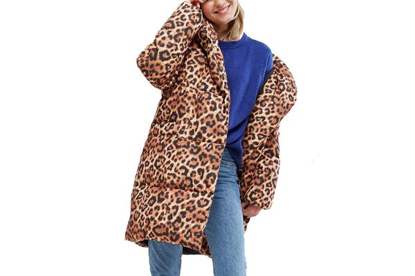Monki Leopard Padded Coat