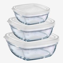 Duralex Lys Stackable Bowl with White Lids Set