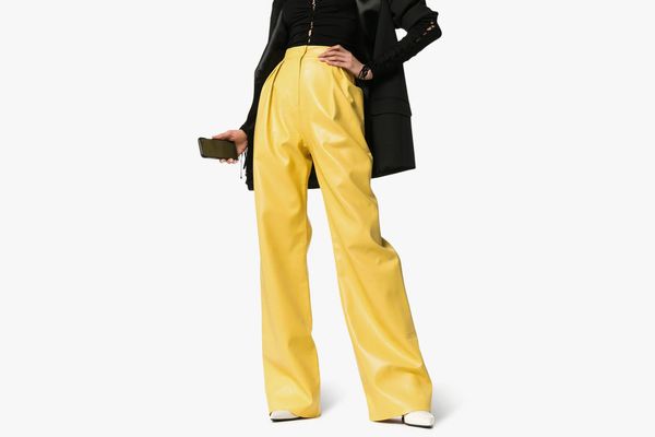 Materie High-Waisted Wide-Leg Faux-Leather Trousers