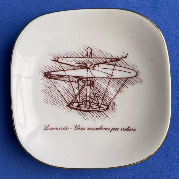 Alitalia Airlines Richard Ginori DaVinci Flying Mach Ashtray