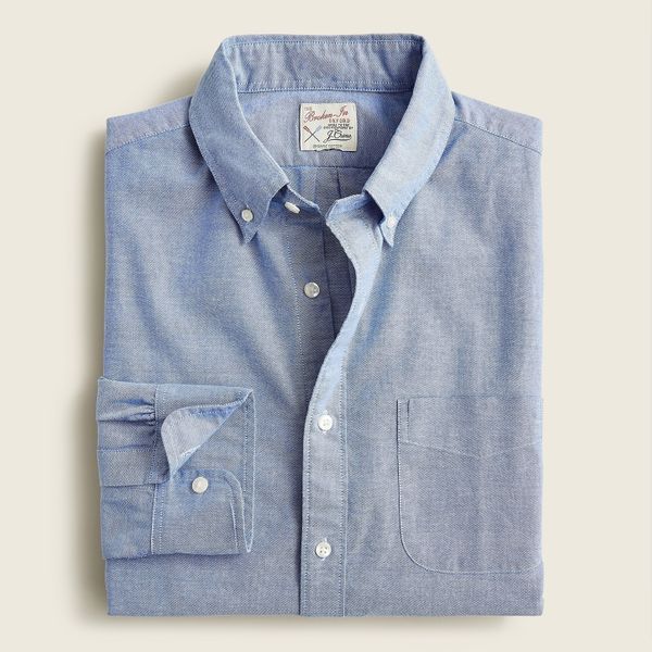 slim american pima cotton oxford shirt with mechanical stretch