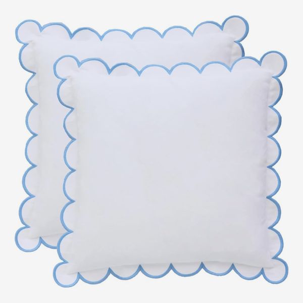 BEBE BASK Scalloped Pillow Cover - Set of 2 - 18 x 18 Inch