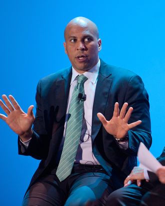 Cory Booker at a USA Today event at the National Portrait Gallery on September 13, 2012 in Washington, DC. 