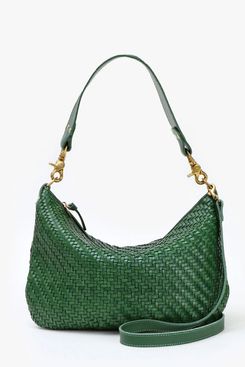 Clare V. Moyen Messenger - Evergreen Woven Zig-Zag