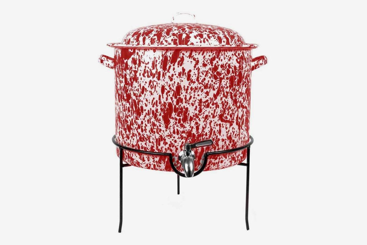 Kitchen & Home RED SPLATTER WARE ENAMELWARE MARBLED ROASTING PAN