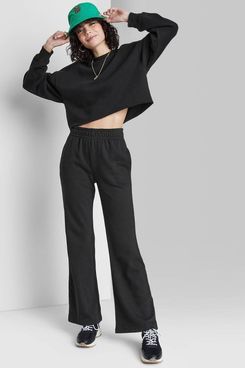 Wild Fable Women's High-Rise Wide Leg French Terry Sweatpants