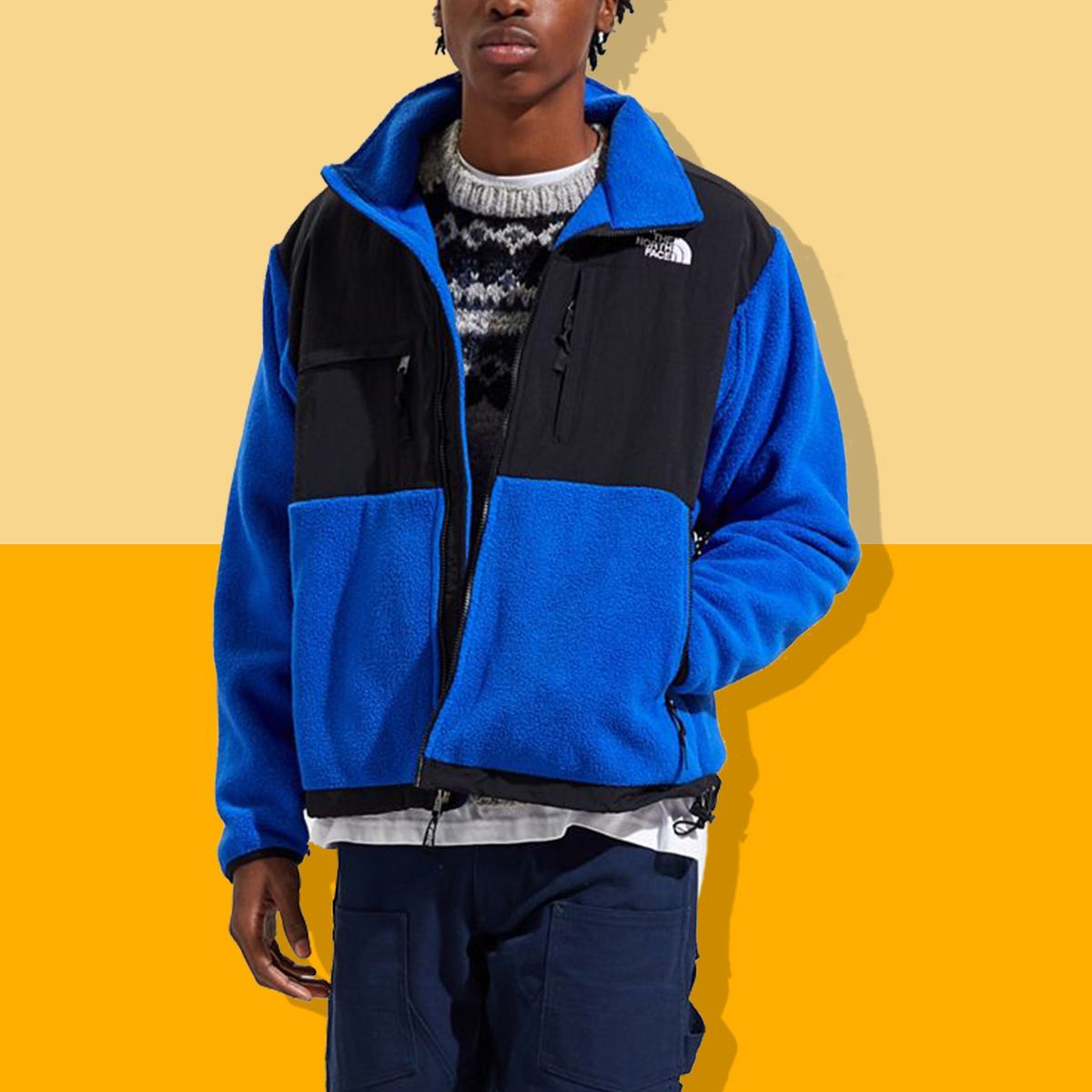 blue north face fleece