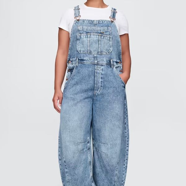Gap UltraSoft Denim Horseshoe Overalls