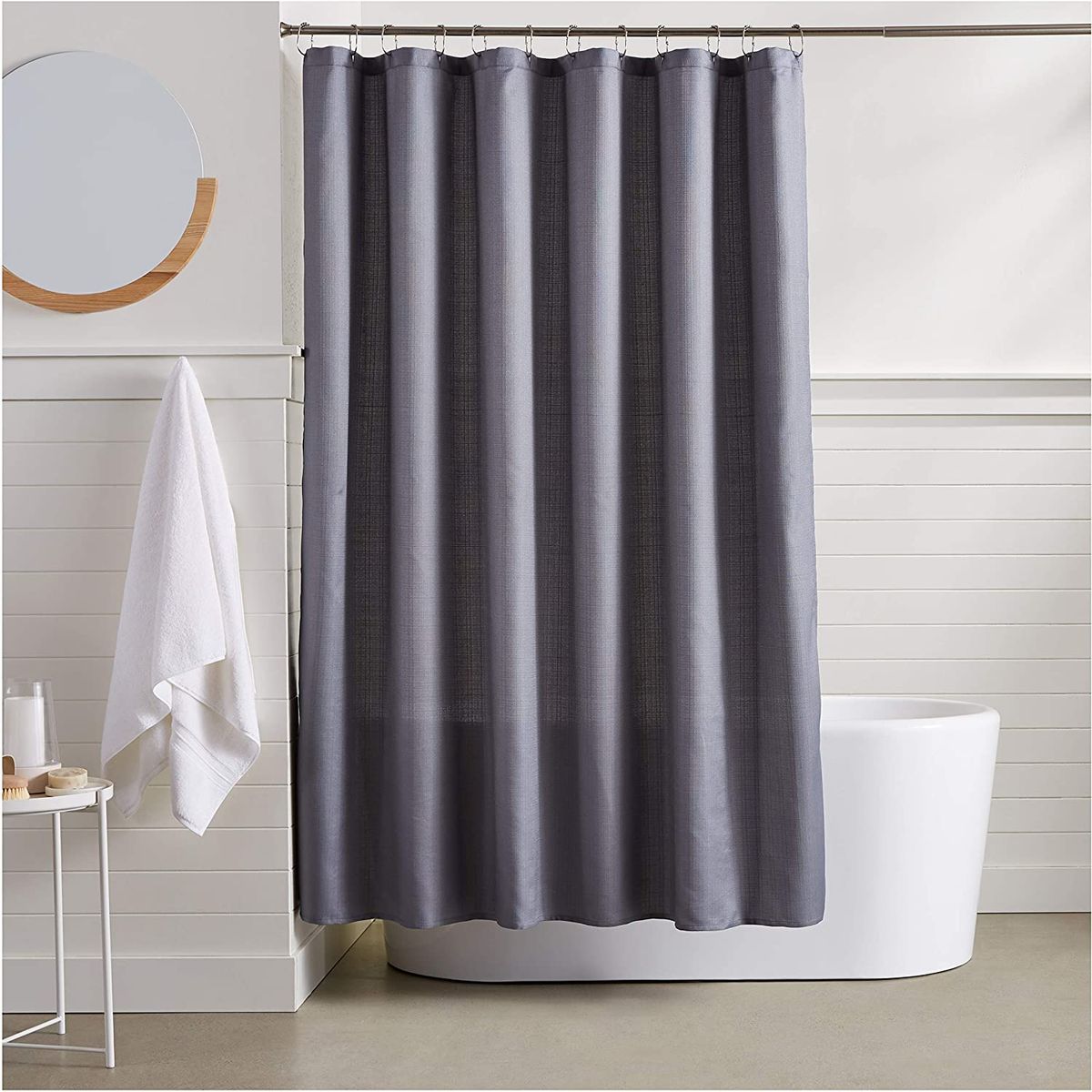 Black Shower Curtain Bathroom Waterproof Shower Curtain Liner,Thick Polyester Bath Curtain,No Smell,No Chemical Odor,Eco Friendly,Completely Opaque,72/×72 Inch