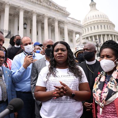 Cori Bush at her eviction protest, summer 2021.