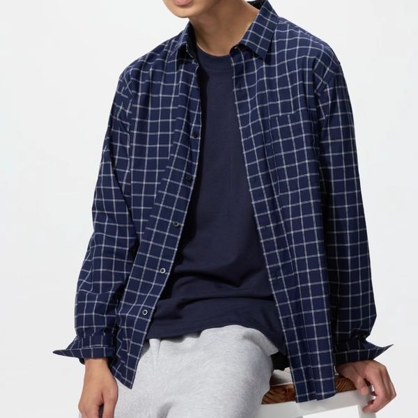Uniqlo Broadcloth Shirt | Regular Collar | Checked