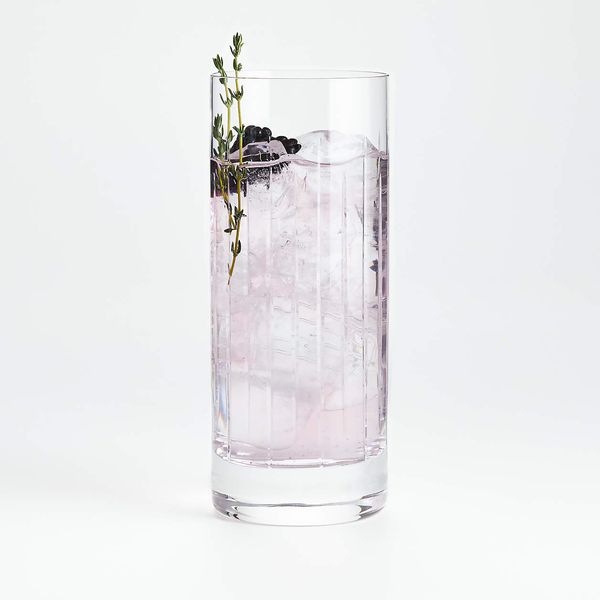 Crate & Barrel Vance Cut-Glass Highball Glass